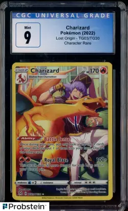 2022 Pokemon Lost Origin #TG03/TG30 Charizard CGC 9 MINT - Image 1