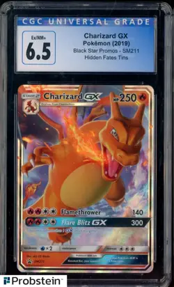 2019 Pokemon SM211 Hidden Fates Tins Charizard Gx CGC 6.5 EX-NM+ - Image 1