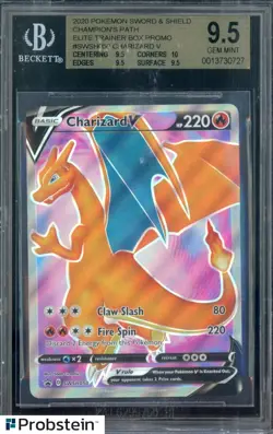 2020 Pokemon SWSH Champion's Path Promo SWSH050 Charizard V BGS 9.5 - Image 1