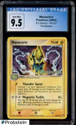 2005 Pokemon Ex Deoxys #38/107 Manectric Prerelease CGC 9.5 GEM MINT - Image 1