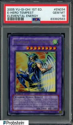 2005 Yu-Gi-Oh! Elemental Energy #EN034 E-Hero Tempest PSA 10 GEM MINT - Image 1
