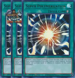 Yugioh! 3x Super Polymerization RA03-EN053 Ultra Rare 1st Ed NM - Image 1