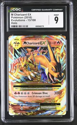 CGC 9 MINT M Charizard EX 2016 Evolutions 13/108 Holo Pokemon Card - Image 1