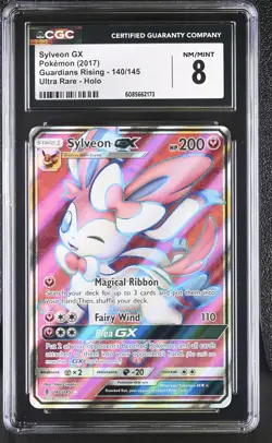 CGC 8 Sylveon GX 2017 Guardians Rising 140/145 Ultra Rare Holo Pokemon Card - Image 1