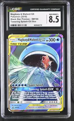 CGC 8.5 Magikarp & Wailord GX 2019 Black Star Promos SM166 Pokemon Card - Image 1
