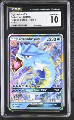 CGC 10 GEM MINT Gyarados GX 2019 Hidden Fates 16/68 Holo Pokemon Card - Image 1