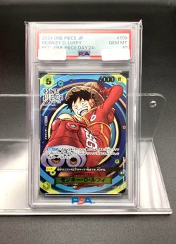 PSA 10 Monkey D Luffy OP07-109 2024 Promo Card Japanese ONE PIECE Day 24 Japan - Image 1