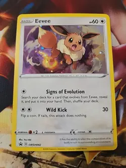 Pokemon Eevee TCG Sword & Shield Holo Promo Card SWSH042 - Image 1