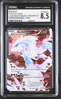 CGC 8.5 Reshiram Legendary Treasures RC22/RC25 Radiant Collection Pokemon Card - Image 1