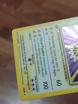 PL 1st Edition FRENCH Zapdos Electhor 1999 Pokemon TCG Base Holo 16/102 - Image 3