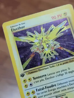 PL 1st Edition FRENCH Zapdos Electhor 1999 Pokemon TCG Base Holo 16/102 - Image 4