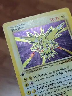 PL 1st Edition FRENCH Zapdos Electhor 1999 Pokemon TCG Base Holo 16/102 - Image 5