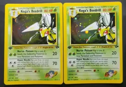 Koga's Beedrill #9/132, 1st Ed Holo Rare Gym Challenge, Vintage Pokemon, LP - Image 2