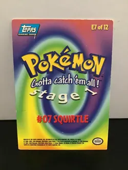 Squirtle E7 of 12 Pokemon Topps Series #07 Holo - Image 2