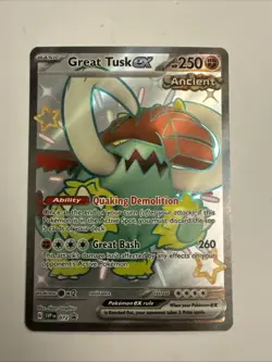 💥 Great Tusk ex (Shiny) SVP 072 Full Art Black Star Promo Holo Pokemon TCG - Image 1