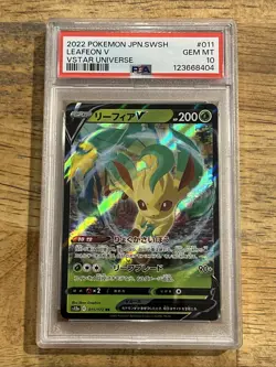 GRADED PSA 10 2022 Pokemon JPN.SWSH Leafeon V VStar Universe #011 - Image 1