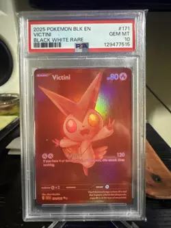 Pokemon Victini 171/086 Black Bolt White Flare Red Monochrome PSA 10 - Image 1
