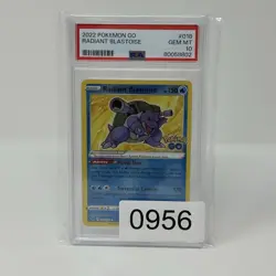 Pokemon PSA 10 GEM MINT Radiant Blastoise 018/078 Pokemon GO Holofoil 2022 - Image 5