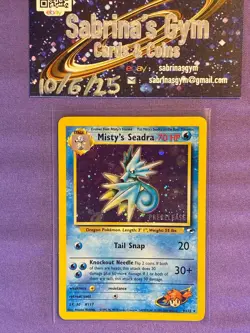 Misty's Seadra Gym Heroes Set Prerelease Holo Rare Pokemon Card - Image 1
