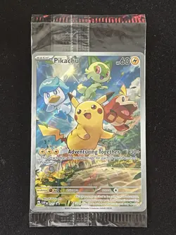 Pokemon Paldea Evolved ETB Sealed Pikachu Black Star Promo Card 027 - Image 1