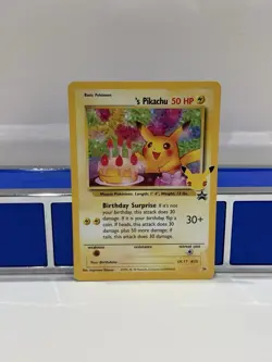 Pokemon Pikachu Card Celebrations Birthday Surprise Promo LP/NM Condition - Image 1