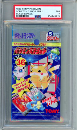 1997 Tomy Pokemon Scratch Cards Series 1 Plastic Pack PSA 7 - Image 1