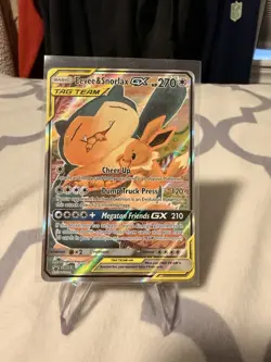 Pokemon TCG Eevee & Snorlax GX SM169 Tag Team SM Promos Holo Card - Image 1