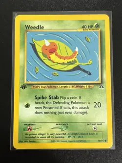 WEEDLE Neo Discovery 1st Edition Vintage Pokemon Card #70 WOTC - Image 1