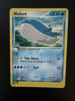 Pokemon TCG Wailord Holo Rare Card 14/109 EX Ruby and Sapphire - Image 1