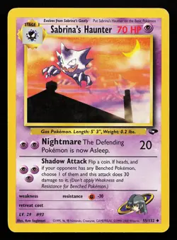 Sabrina's Haunter 55/132 Uncommon Gym Challenge Pokemon Card - Image 1