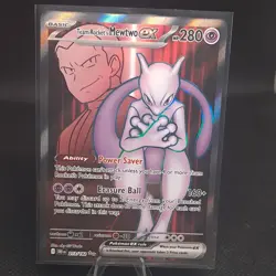 Team Rocket’s Mewtwo EX 213/182 Full Art Destined Rivals Card Pokemon | Holo - Image 1