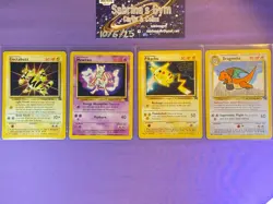 Electabuzz Mewtwo Pikachu Dragonite 2 3 4 5 Promo Wb First Movie Pokemon Cards - Image 1