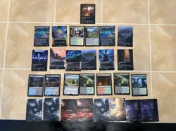 (28) MTG Land Lot. Full Art, Foil, Kavaron Galaxy Foil EoE, Final Fantasy, Sonic - Image 1