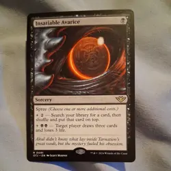 Insatiable Avarice OTJ 091 Rare Outlaws of Thunder Junction NM MTG - Image 1
