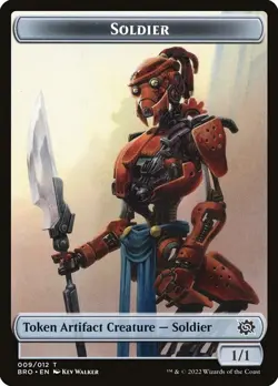 4x Soldier Token Artifact Creature (various art) - NM - The Brothers' War - Image 1