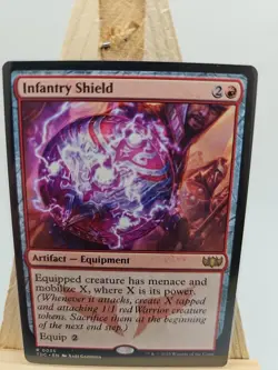 MTG Infantry Shield Commander: Tarkir: Dragonstorm 0035 Near Mint Condition - Image 1