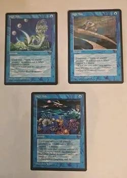 Mtg Fallen Empires High Tide All 3 Variations (Never Played) - Image 1