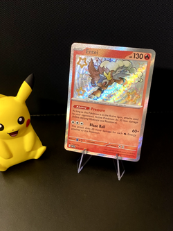 Entei 112/091 Shiny Rare Pokemon SV: Paldean Fates Holo, NM/M - Image 1
