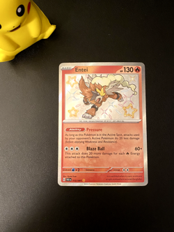Entei 112/091 Shiny Rare Pokemon SV: Paldean Fates Holo, NM/M - Image 3