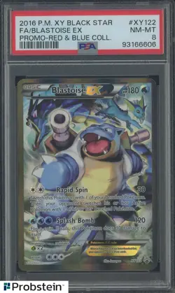 2016 Pokemon XY Black Star Promo Red & Blue Coll XY122 Blastoise Ex FA PSA 8 - Image 1