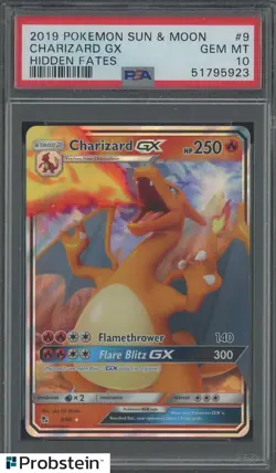 2019 Pokemon S & M Hidden Fates #9 Charizard Gx PSA 10 GEM MINT - Image 1