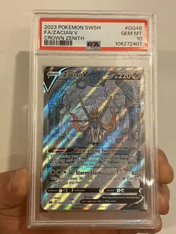 PSA 10 GEM MINT ZACIAN V ALT ART GG48/GG70 CROWN ZENITH 2023 POKEMON TCG - Image 1