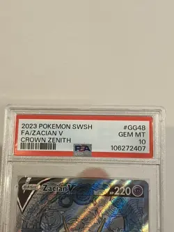 PSA 10 GEM MINT ZACIAN V ALT ART GG48/GG70 CROWN ZENITH 2023 POKEMON TCG - Image 3