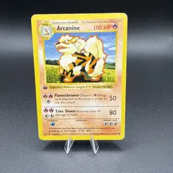 Pokemon Cards: Base Set 1st Edition Uncommon: Arcanine 23/102 Shadowless HP WOTC - Image 1