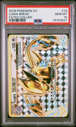 2016 POKEMON XY FATES COLLIDE #79 LUGIA BREAK PSA 10 - Image 1