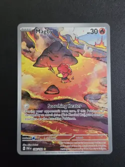 Pokemon TCG Magby 186/182 Paradox Rift Illustration Rare Holo Full Art English - Image 1