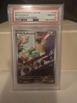 Pokemon Bulbasaur 143/142 Sv07 Stellar Crown 143 Illustration Rare GEM MT PSA 10 - Image 1