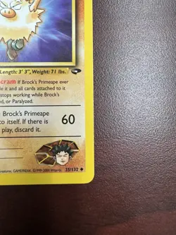 Pokemon TCG: 2000 Gym Challenge 1st Edition Brock's Primeape 35/132 Uncommon LP - Image 5