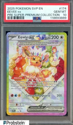 2025 Pokemon SVP En Pre Super Premium Coll #174 Eevee Ex PSA 10 GEM MINT - Image 1