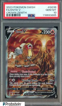 Pokemon Crown Zenith Entei V GG36 PSA 10 Gem Mint - Image 1
